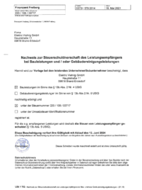 Steuerschuldnerschaft bei Elektro-Viehrig GmbH in Brand-Erbisdorf